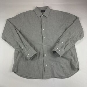 The‎ Tie Bar Dress Shirt Mens 16.5 34/35 Gray Trim Fit Long Sleeve Button Up EUC